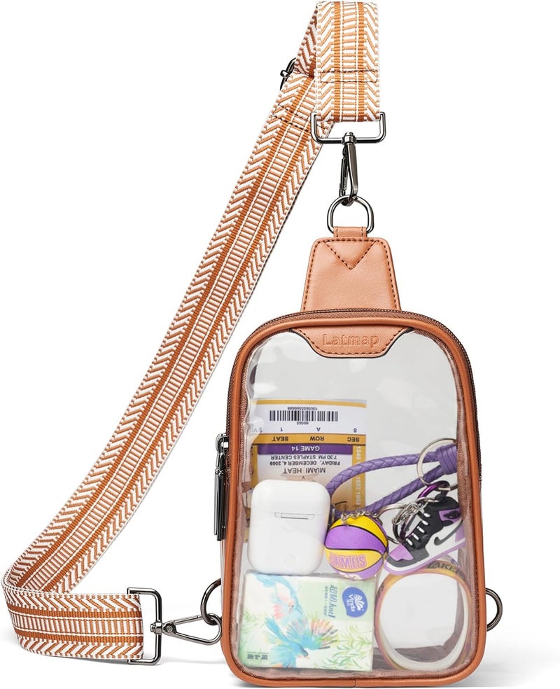LATMAP DOUBLE ZIP Clear bags Stadium Approved Crossbody Sling Bag Fanny Pack Purses for Women Men Belt bag for Stadium Events - Image 1